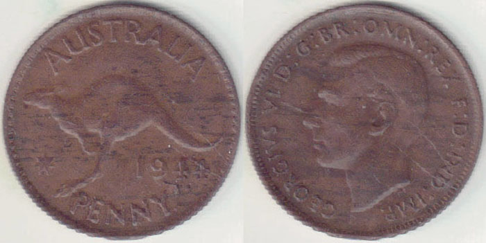 1944 Y. Australia Penny (lamination-date) A001298